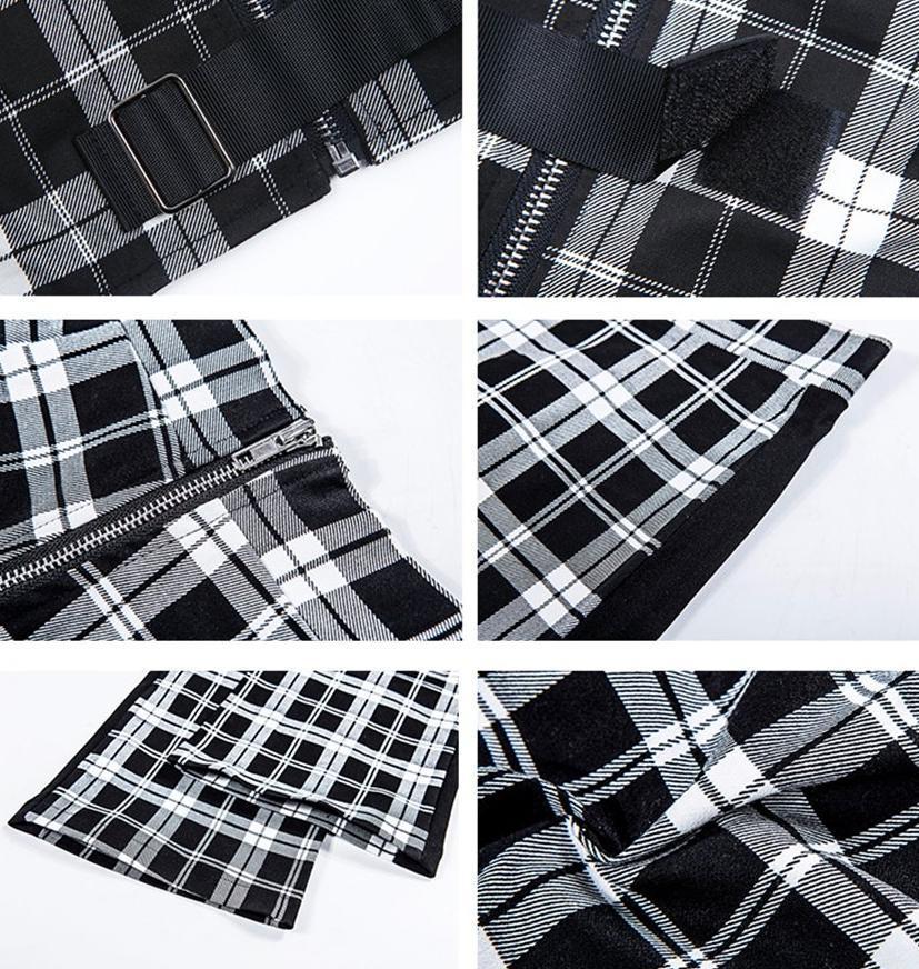 Plaid Two Piece Tube Top Trouser Set