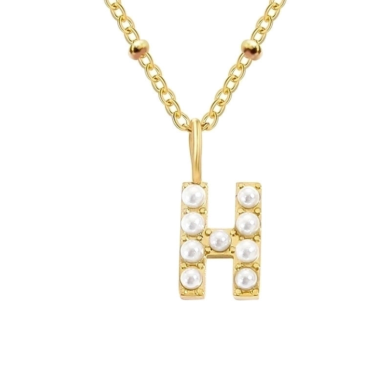 Vintage Style Letter Stainless Steel Plating Pendant Necklace