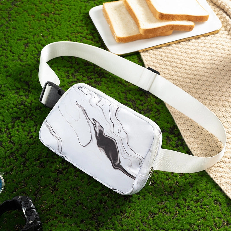 Unisex Medium Nylon Leopard Streetwear Square Zipper Fanny Pack