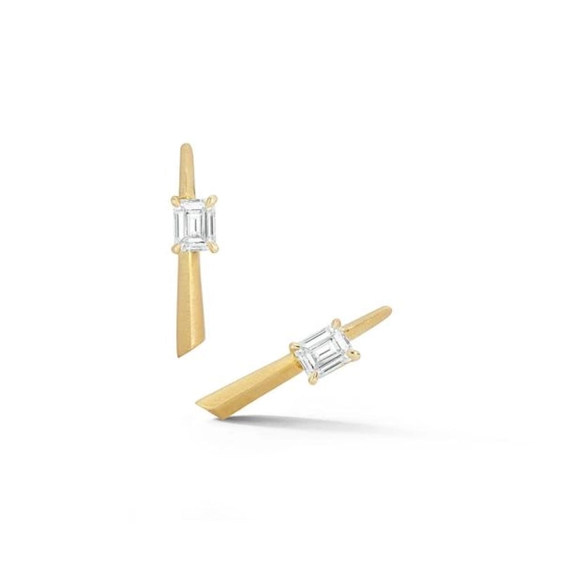 Minimalist Geometric Plating Inlay Copper Zircon Ear Studs