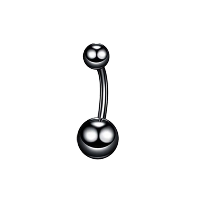 2 Pieces Fashion Geometric Stainless Steel Inlay Zircon Belly Ring
