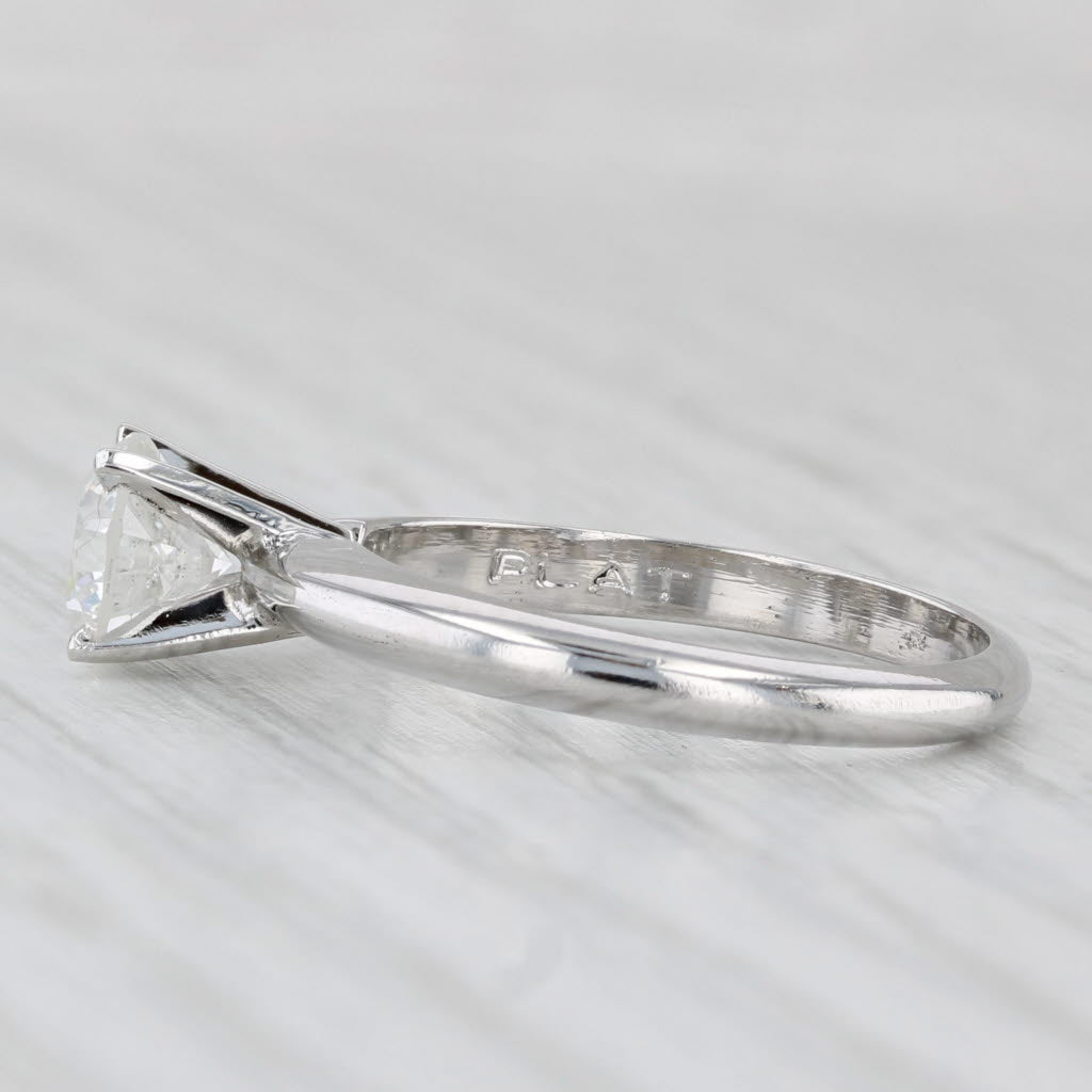 0.99ct Round Diamond Solitaire Engagement Ring Platinum Size 6.25 GIA