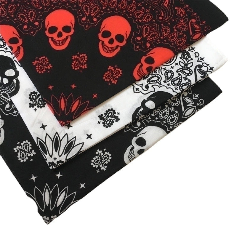 Unisex Punk Skull Cotton Printing Kerchief