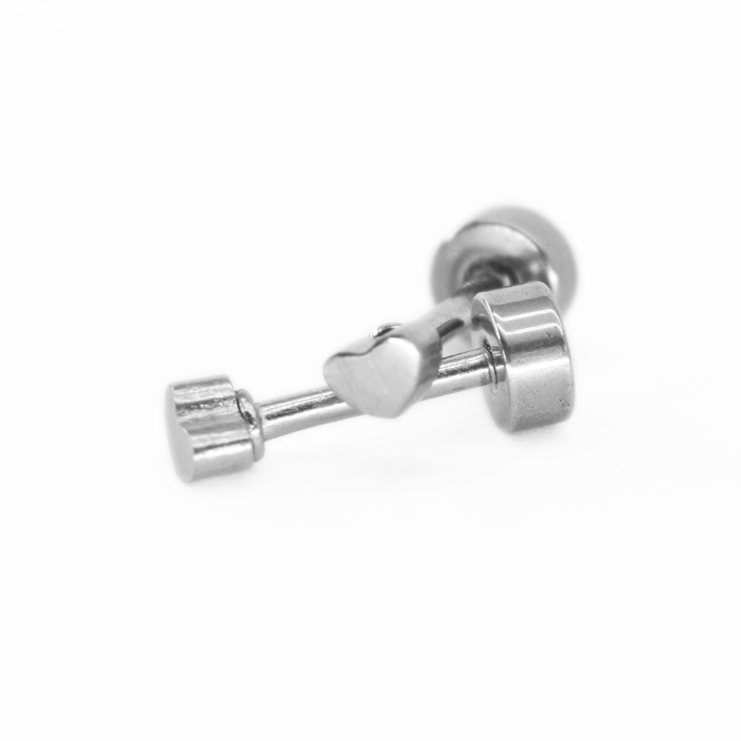 Tiny heart studs - Silver