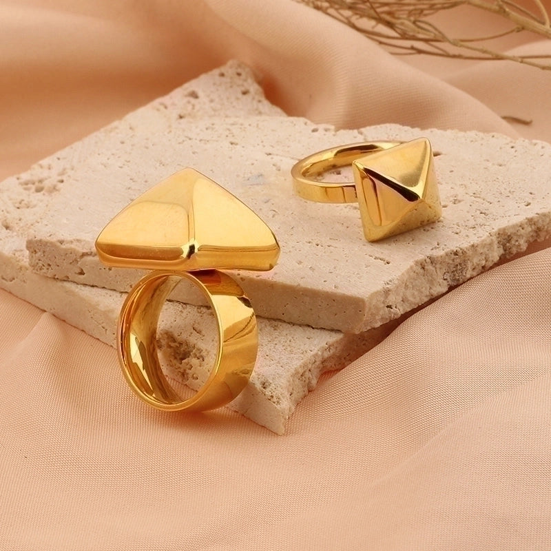 Stainless Steel 18K Gold Plated Fashion Geometric No Inlaid