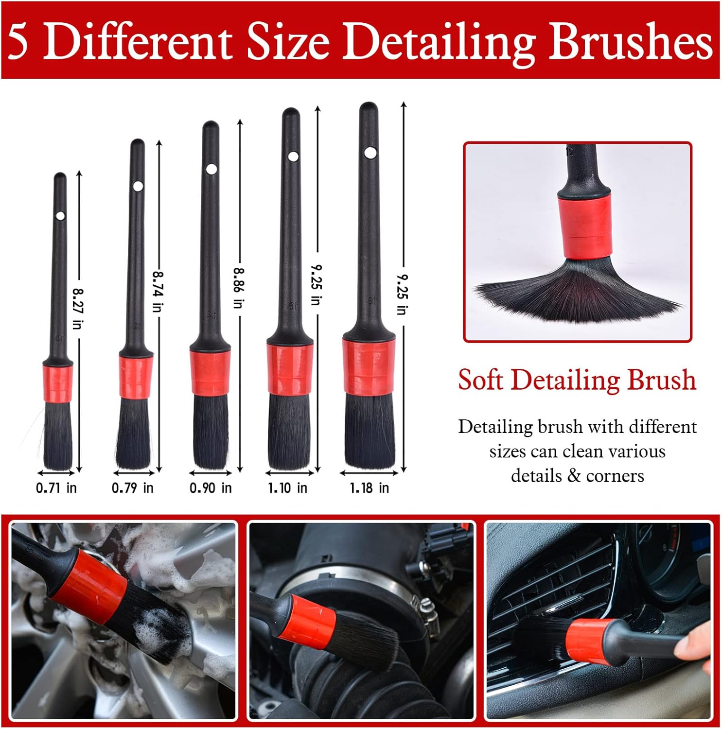 CAR DETAILING BRUSH SET