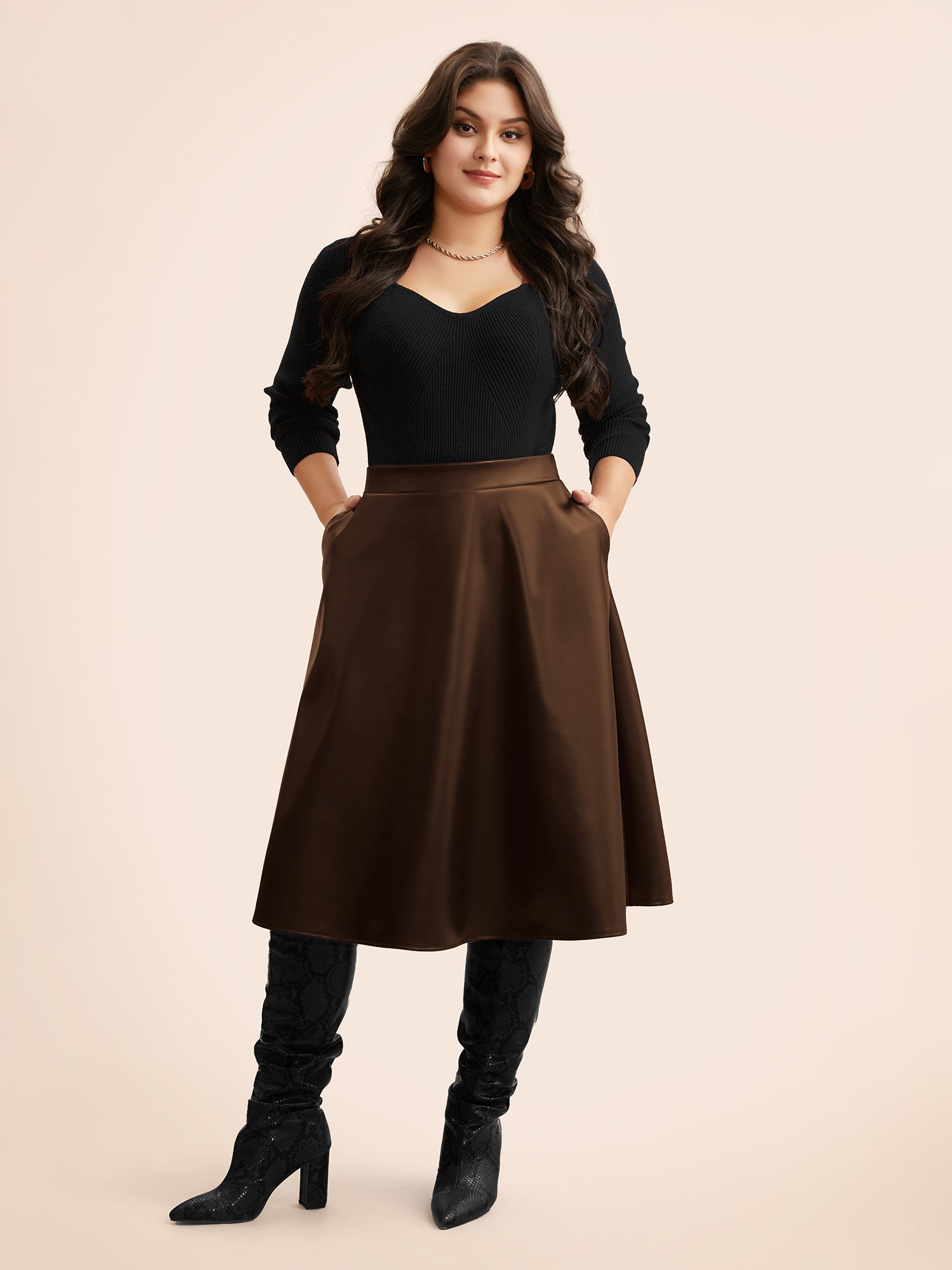 PU Leather A-Line Skirt