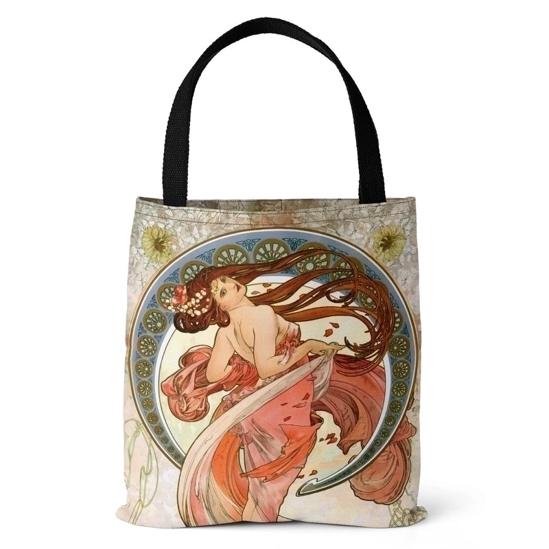 Unisex Vintage Style Portrait Canvas Shopping Bags