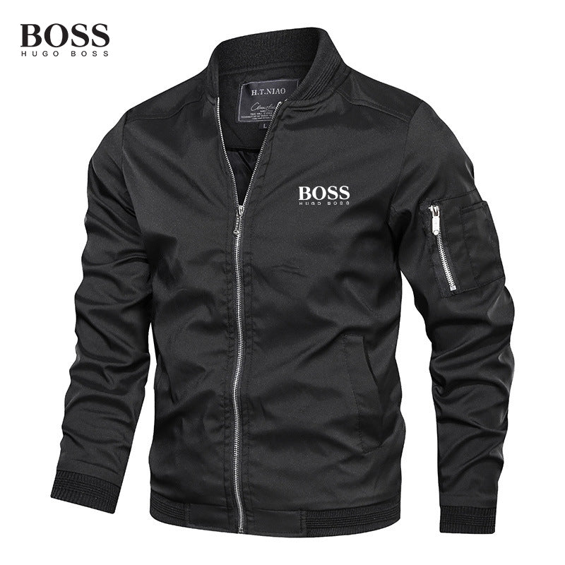 BOSS Men-s Baseball Collar Casual Jacket