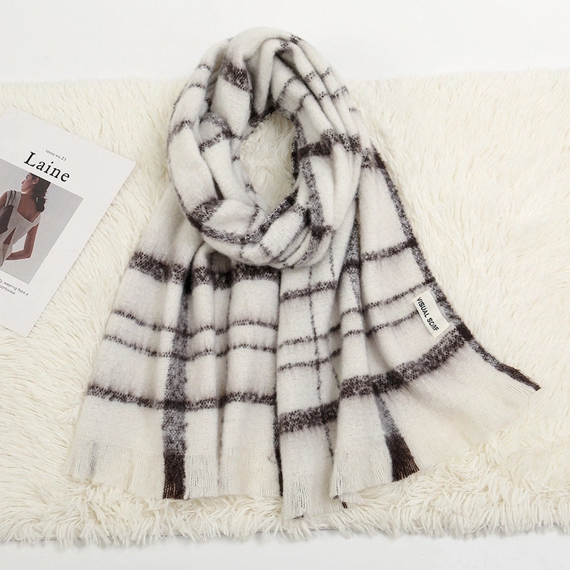 Stripe High-Grade Printed Tassel Scarf For Men And Women Retro Easy Matching Fashion Cashmere-like Shawl Scarf