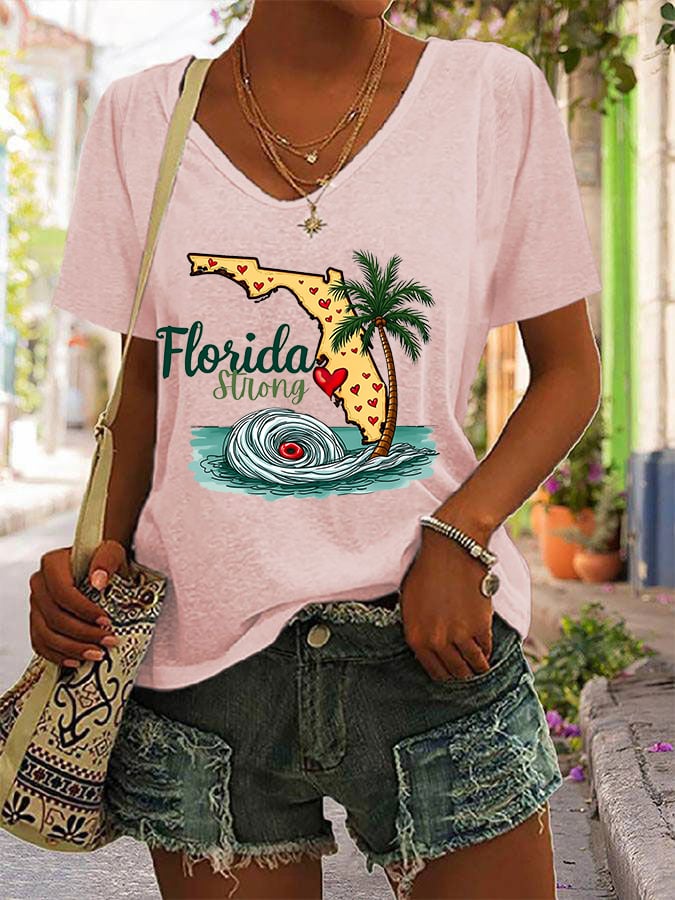 Women's Florida Strong Casual V-Neck T-Shirt