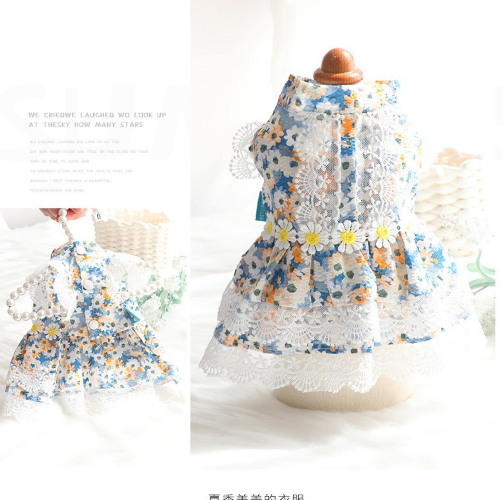 Pet Blue Flowerl Dress