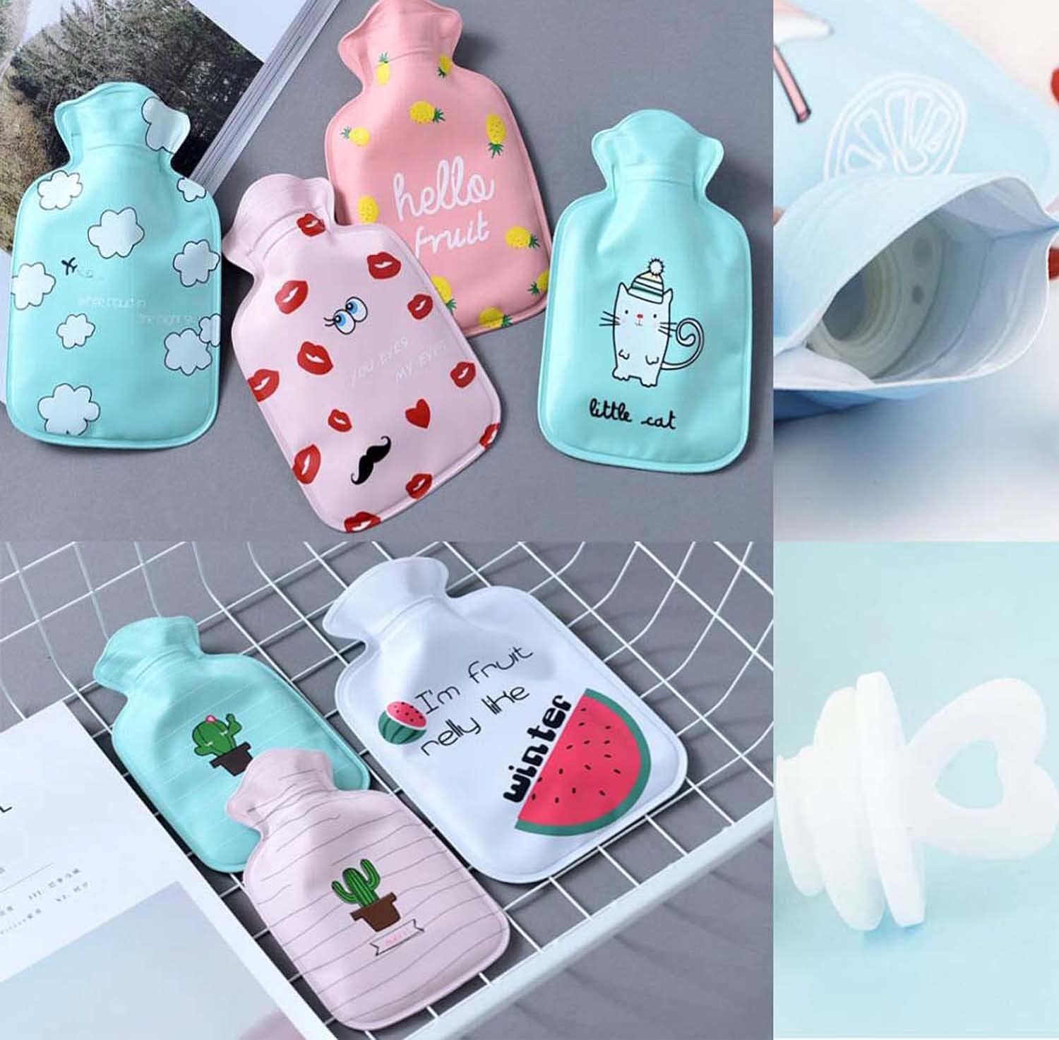 1pc Hot Water Bottles. Hand Warmer With Lovely Cartoon Knitted Portable Hand Hot Water Bags Random Color