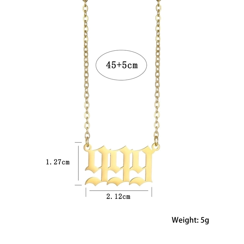Minimalist Letter Stainless Steel Plating 18k Gold Plated Pendant Necklace