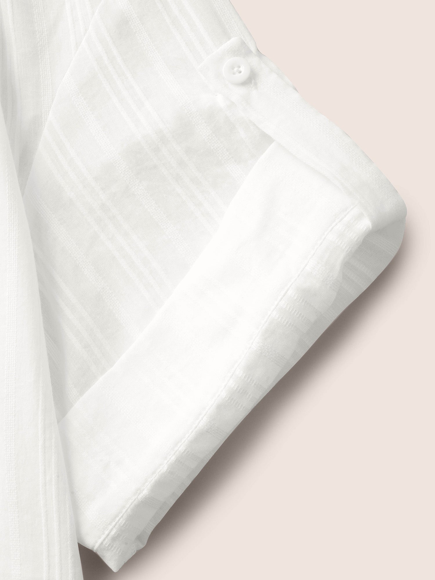 Notched Mesh Patched Pocket Button Cuff Sleeve Dress