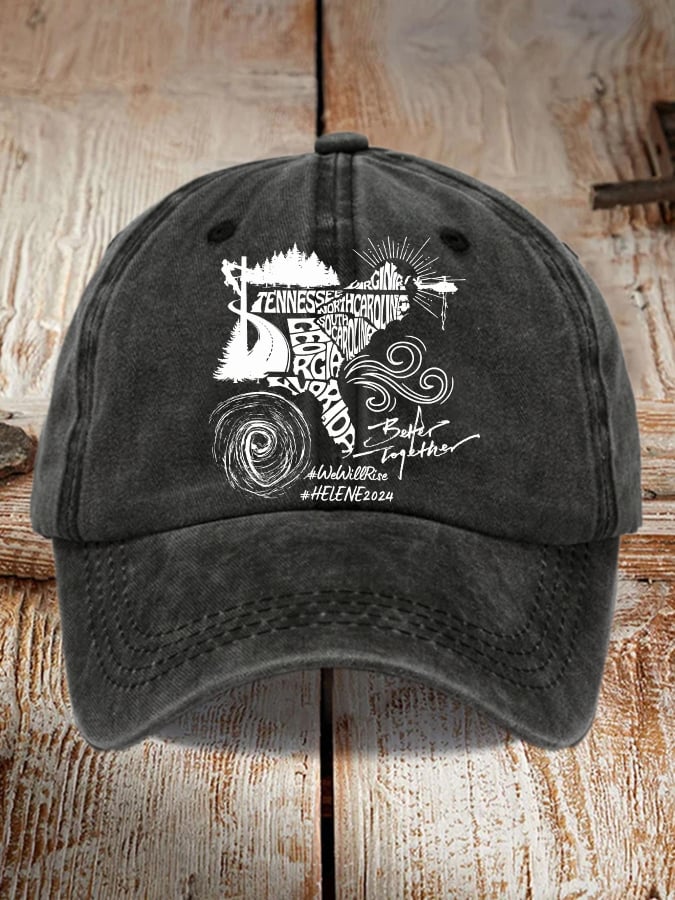 Men's and Women's Hurricane Helen Disaster Relief Washed and Distressed Hats