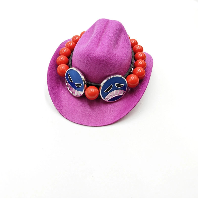 Cowboy Style Polyester Solid Color Pet Hat