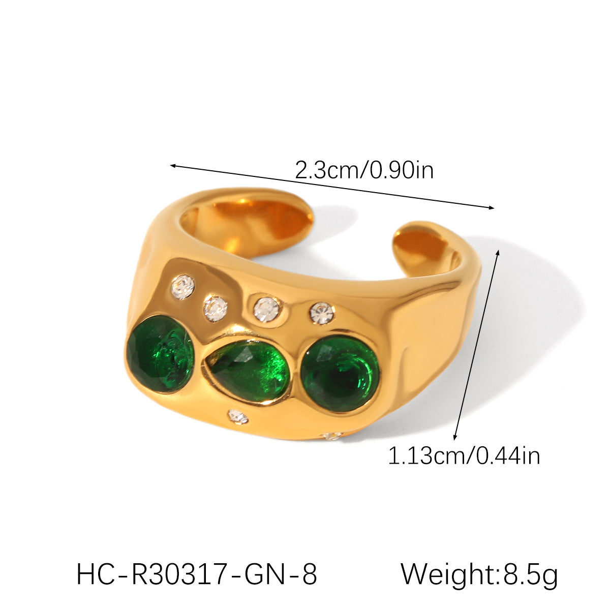 Stainless Steel Ring Inlaid Zircon Ring Female Hand Jewelry Titanium Steel Ring Niche