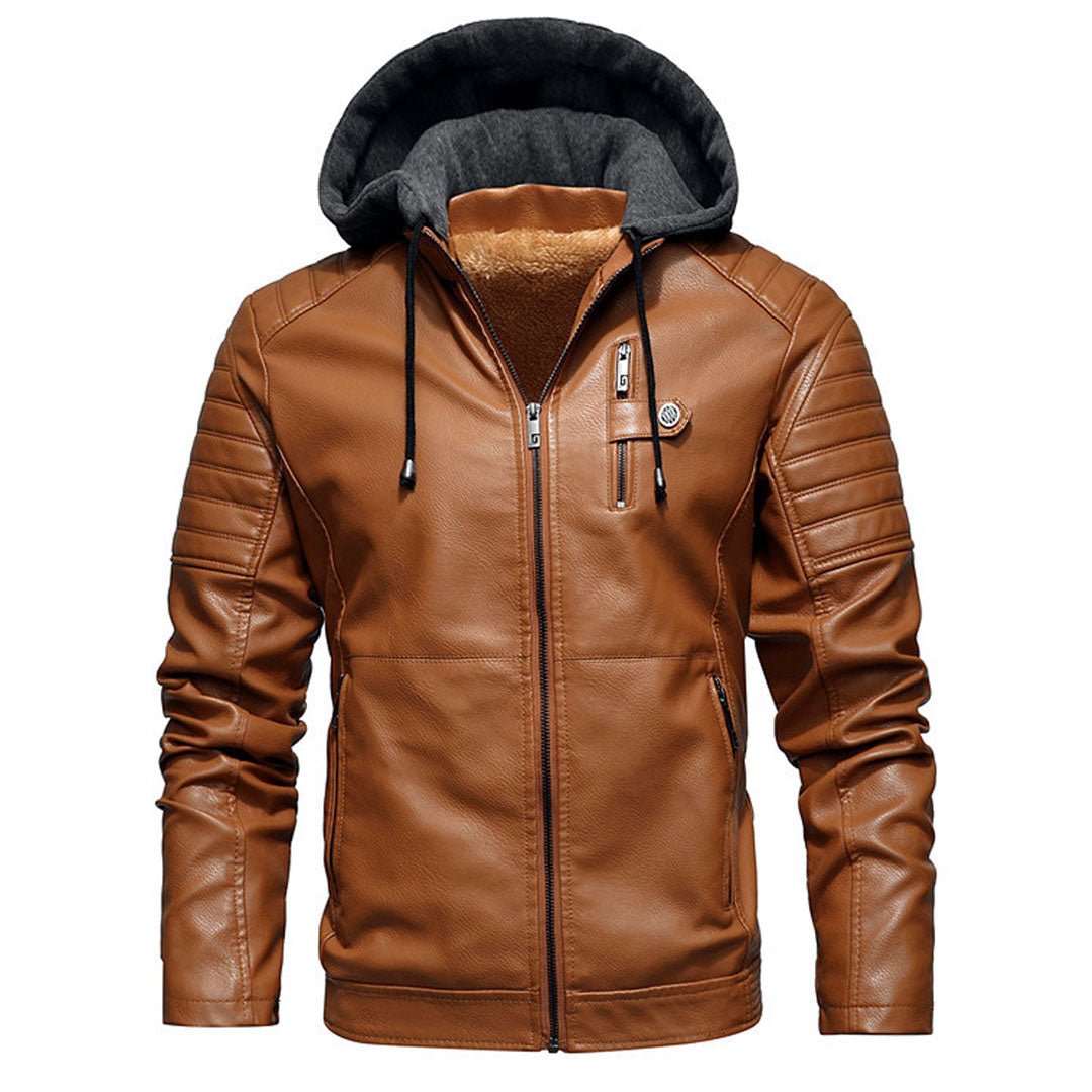 Luca Leather Hoodie Jacket