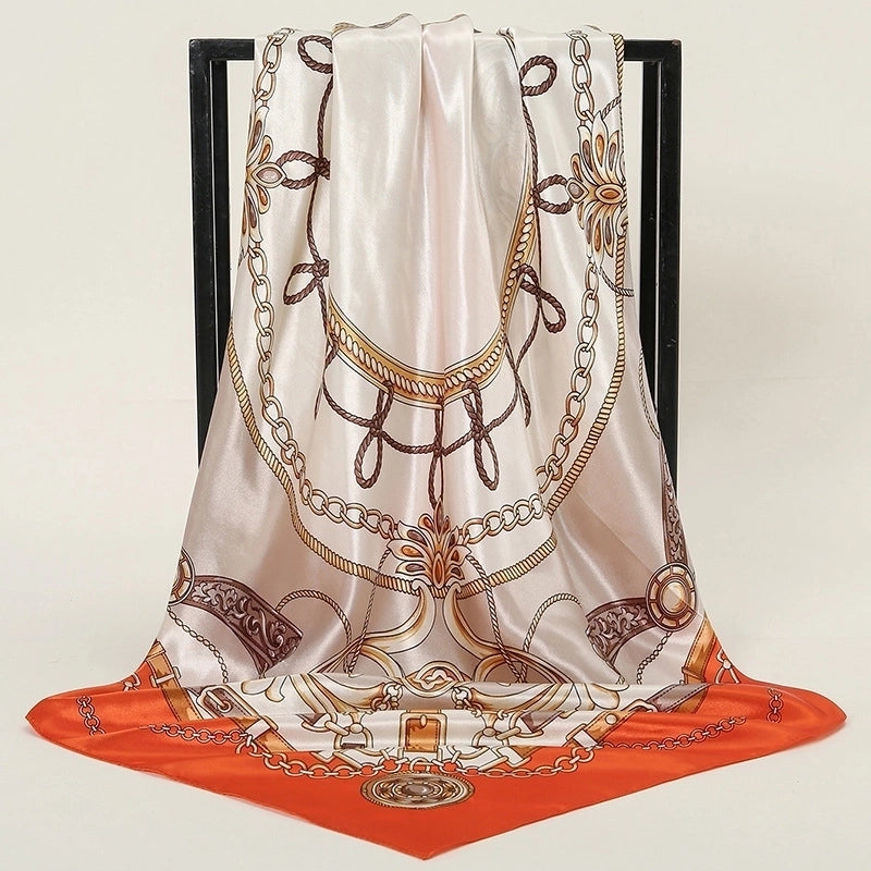 Women's Streetwear Printing Satin Printing Silk Scarf