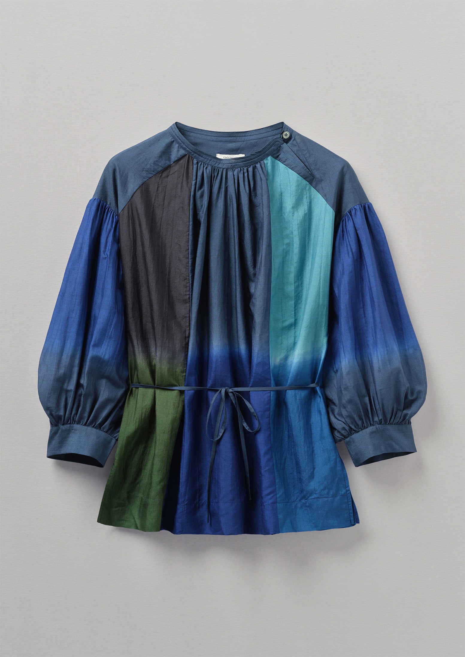 Dip Dye Silk Shirt | Blue Multi