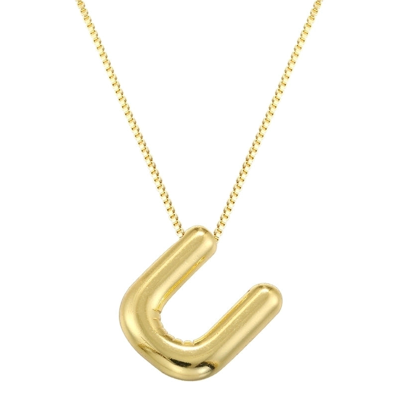 Copper 18K Gold Plated Letter Pendant Necklace