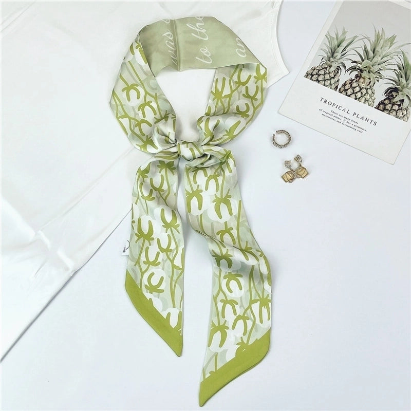 Women's Sweet Flower Satin Silk Scarves