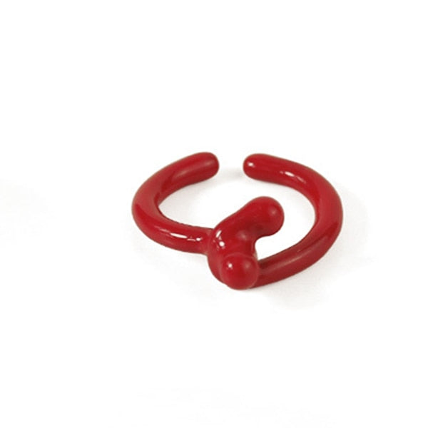 Hand-painted Solid Color Irregular Rings
