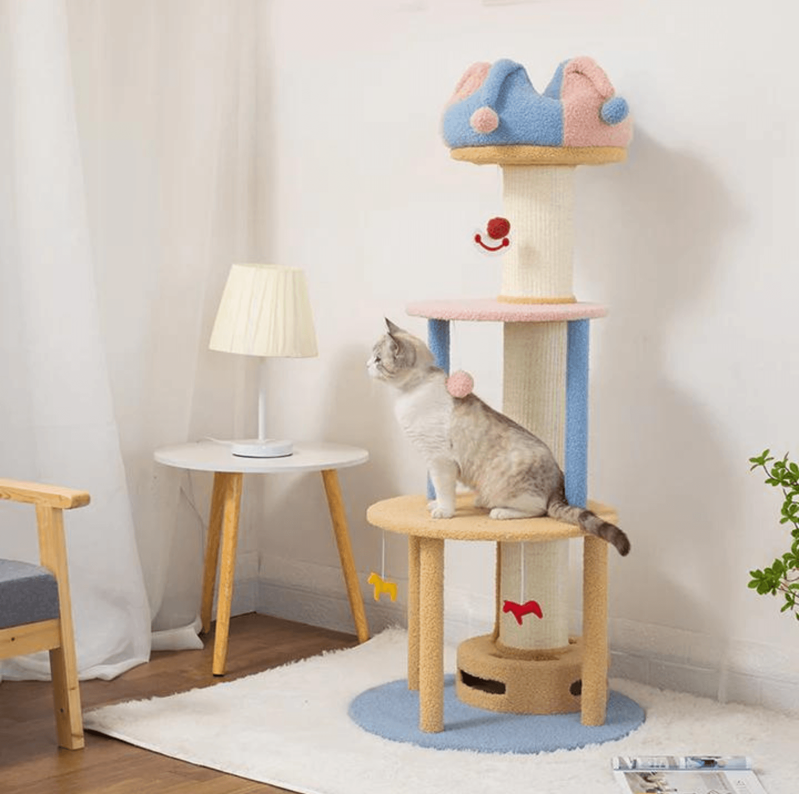 Circus Cat Tree with Scratching Posts and Cozy Nest