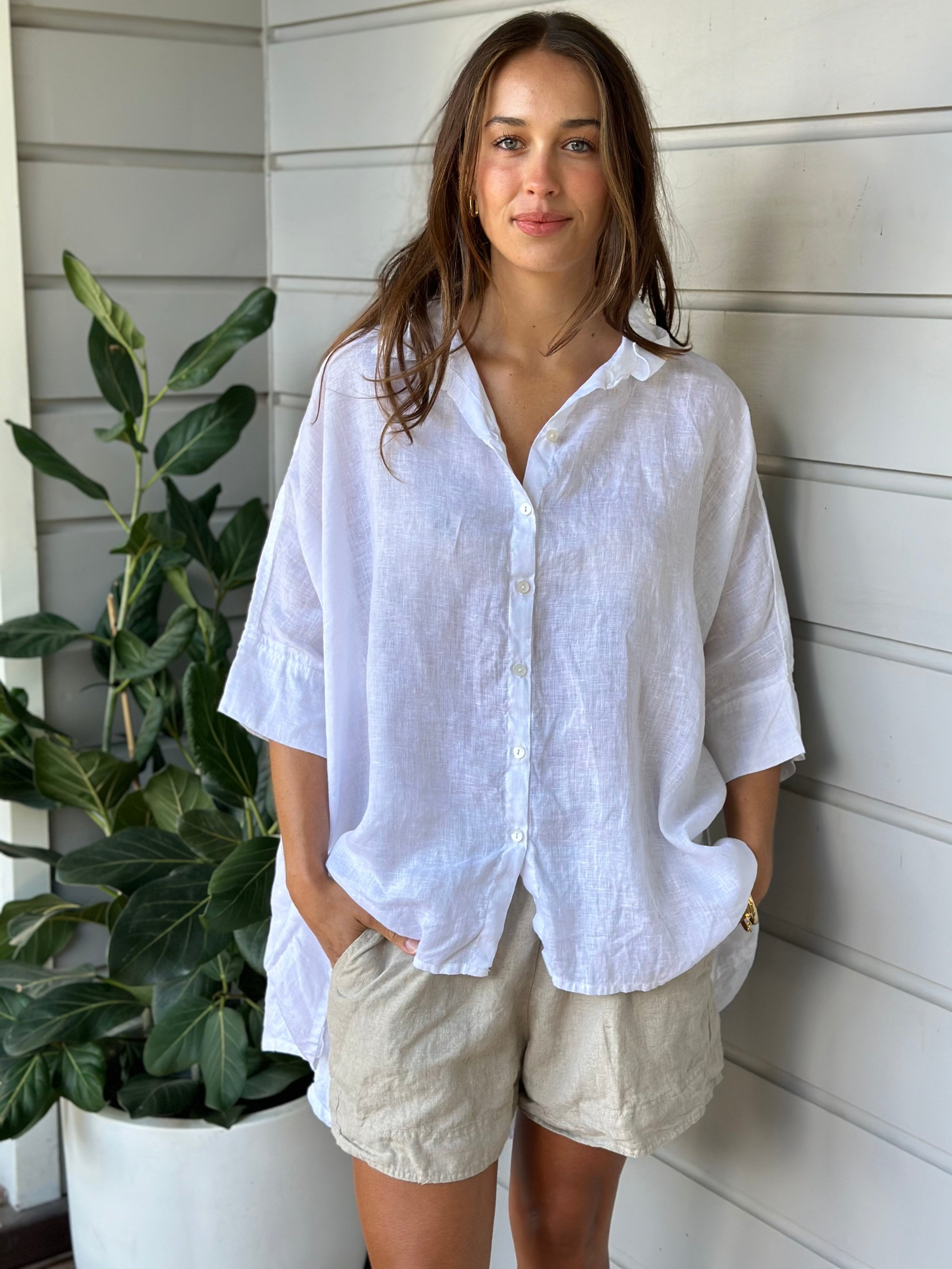 issey shirt - white linen