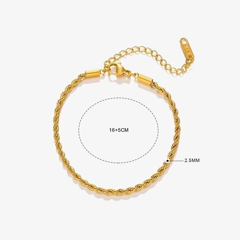 Minimalist Geometric Solid Color Stainless Steel Plating Chain Bracelets