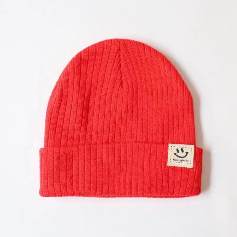 Popular Smile Face Baby Wool Hat Autumn And Winter Warm Boys And Girls Baby Knitted Hat Children One-piece Delivery
