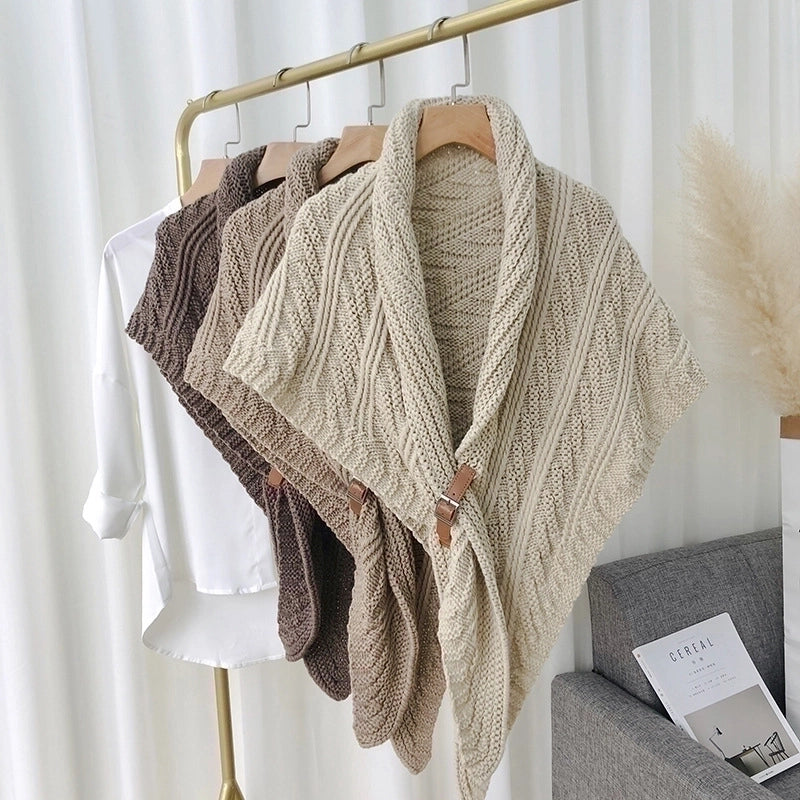 Women's Elegant Solid Color Knit Knitted Shawls