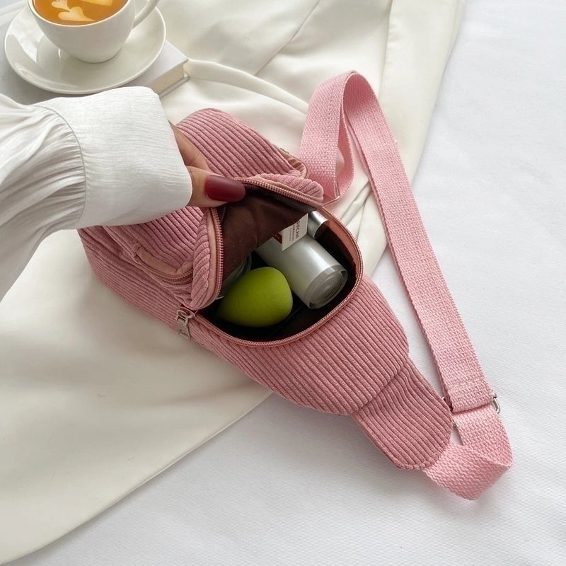 Women's Basic Solid Color Plush Waist Bags