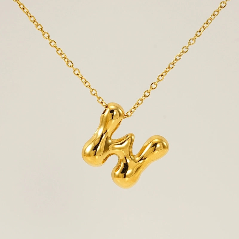 Basic Classic Style Letter 304 Stainless Steel 18K Gold Plated Plating Pendant Necklace