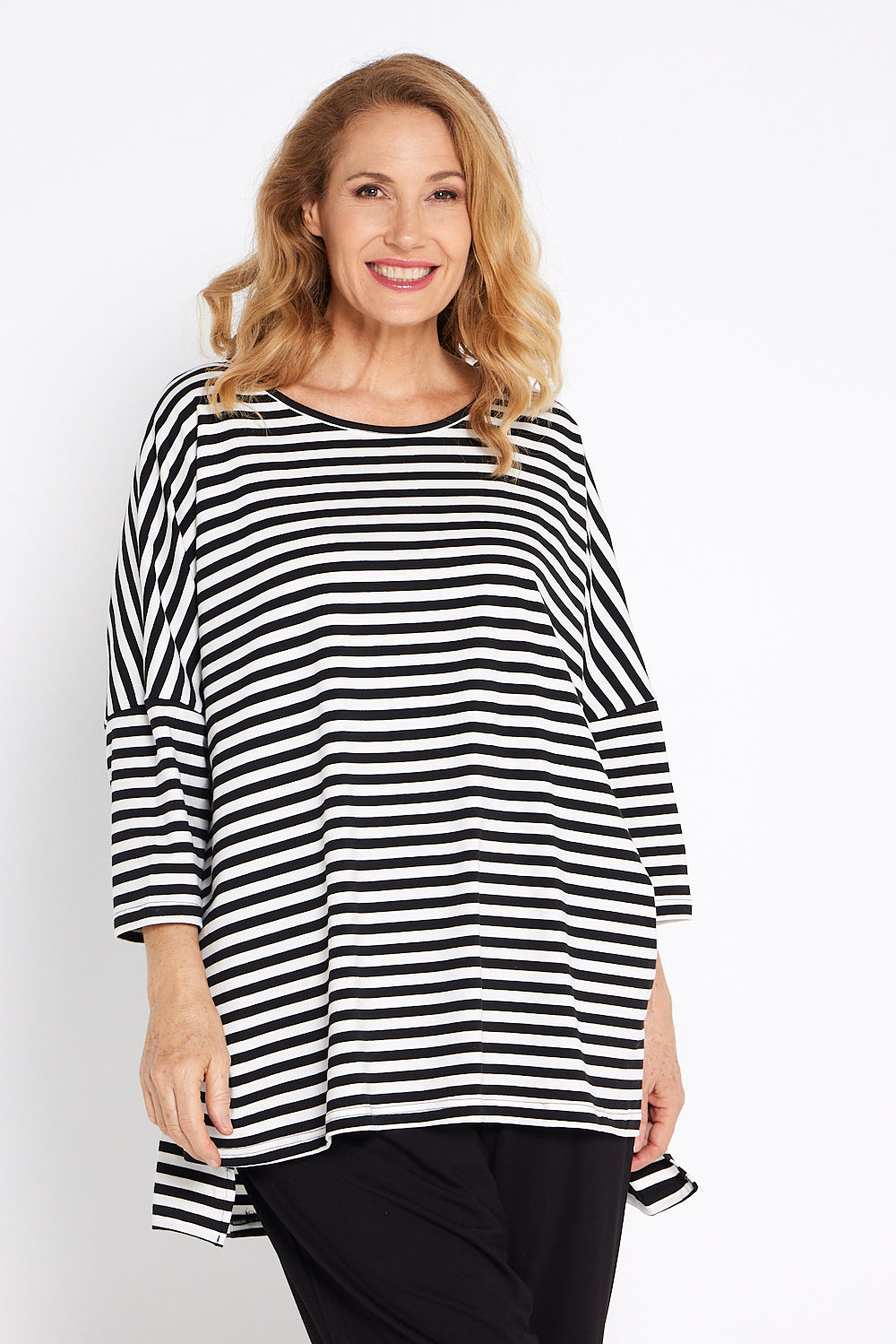 Lulah Top - Black/White Stripe