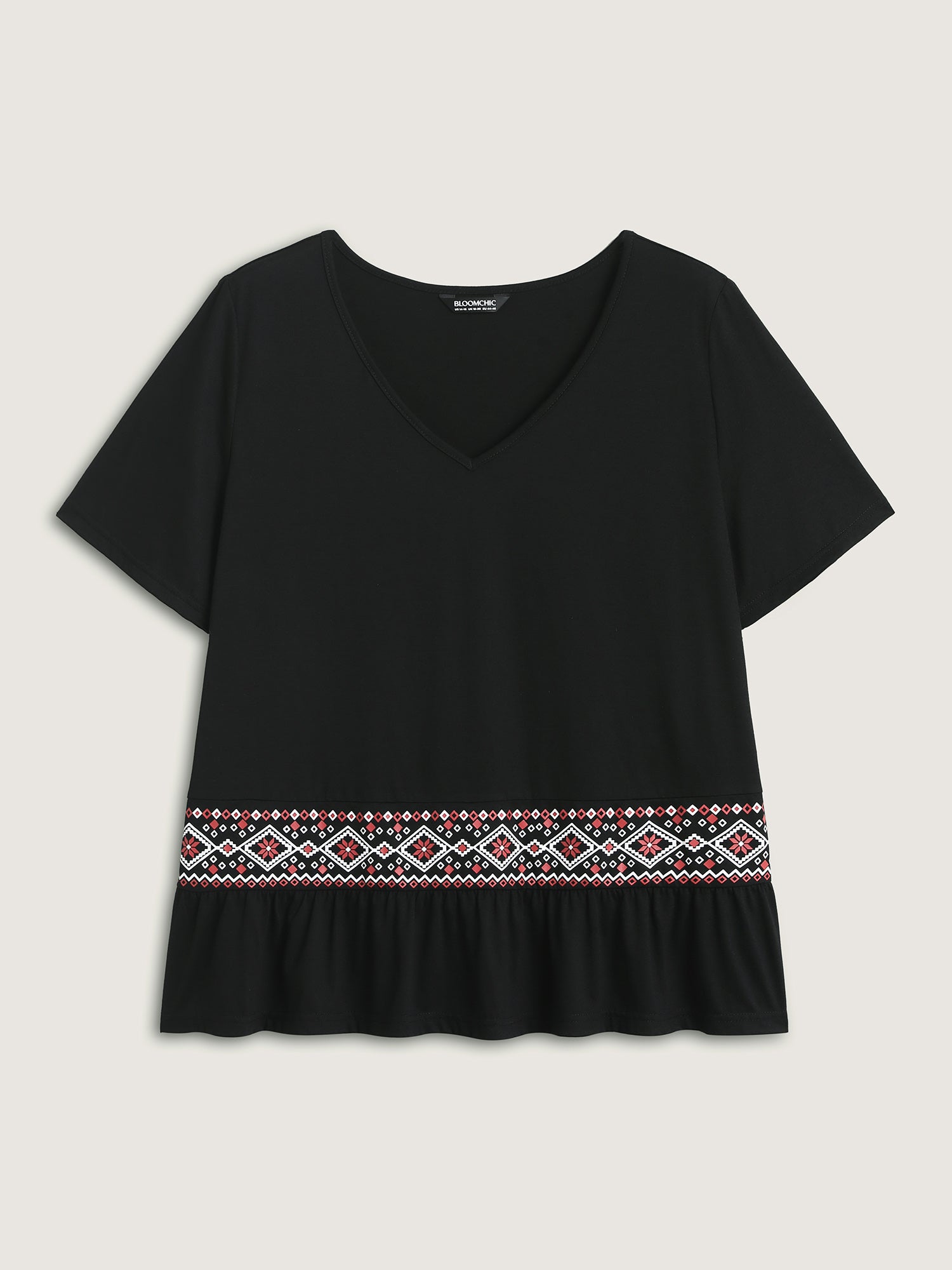 Stretchy Ruffled Hem Flowy Top