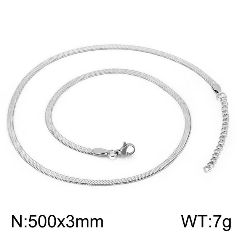 Classic Style Solid Color Titanium Steel 18K Gold Plated Plating Chain Necklace
