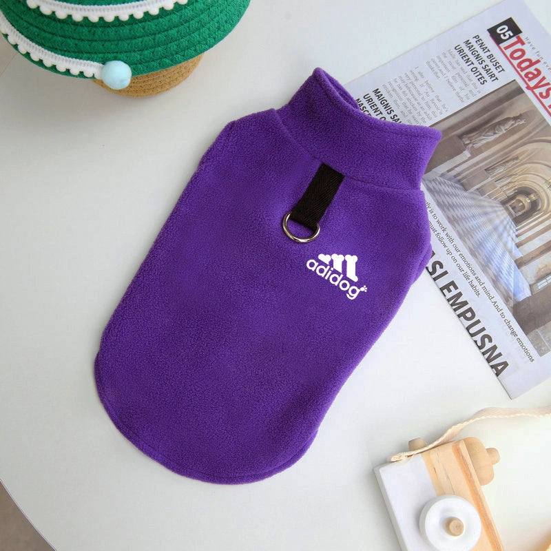 Autumn/winter Thickened Fleece Pet Clothing Trendy Dog Jacket Vest Ring Puller Thickened Dog Clothes Outerwear