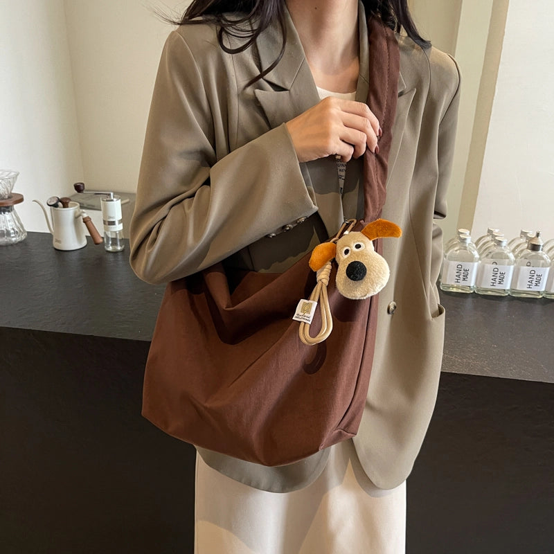 Women's One Size Nylon Solid Color Beach Sewing Thread Square Zipper Crossbody Bag