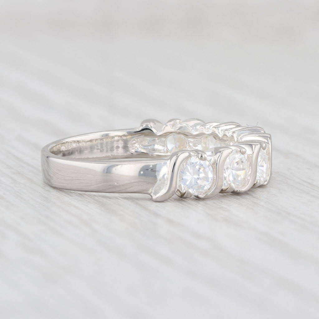 New CZ Ring Sterling Silver Size 7 Stackable Cubic Zirconia Wedding Band