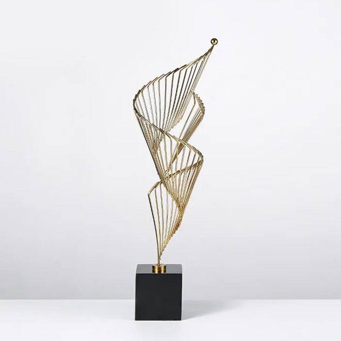 Helix Metallic Sculpture - Black Gold