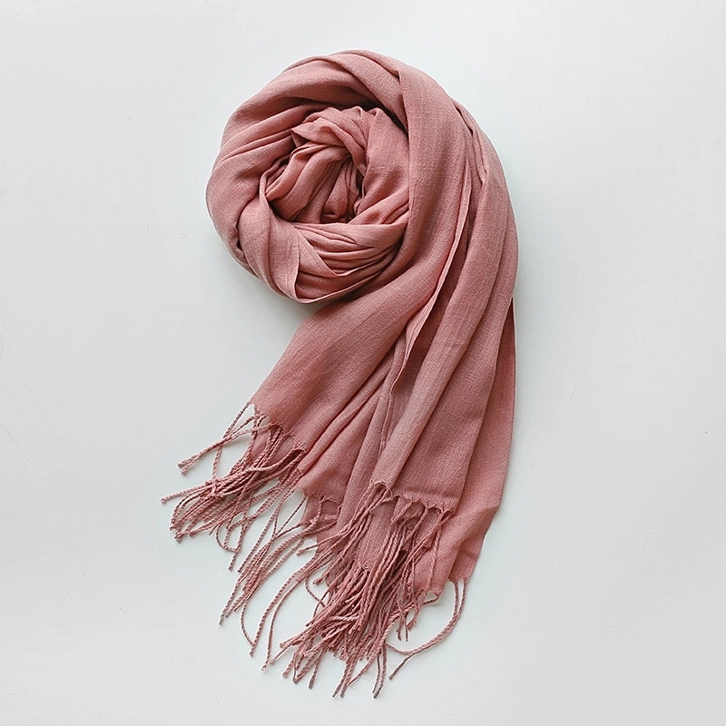Unisex Minimalist Solid Color Polyester Scarf