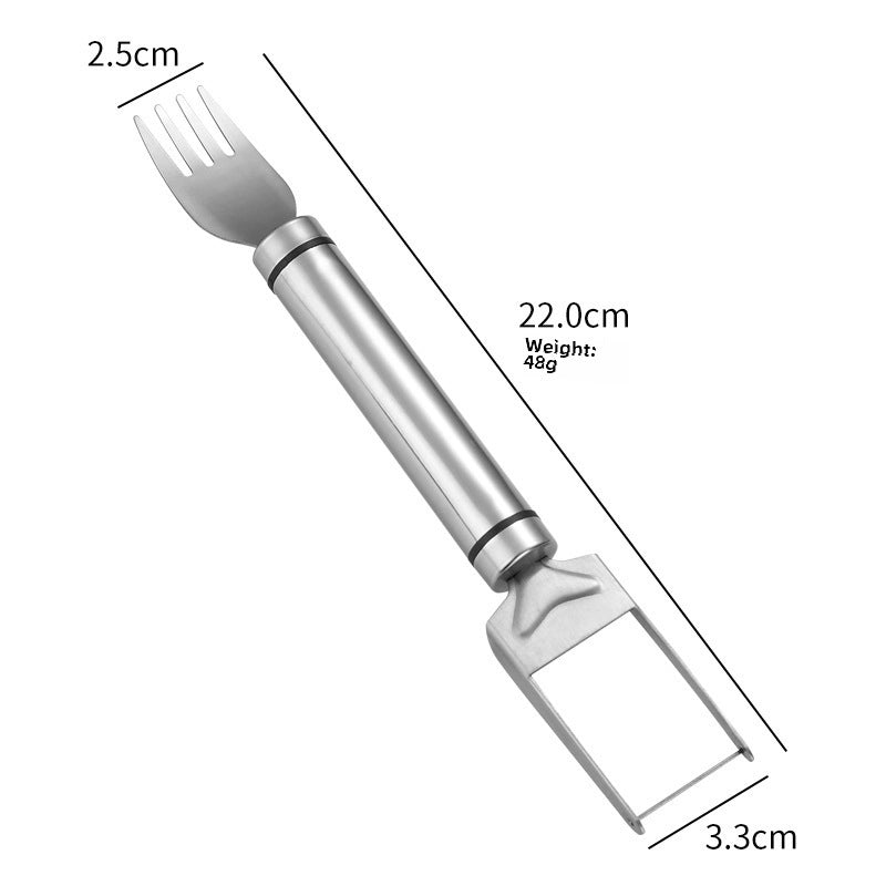 Watermelon Fork Slicer Fruit Fork Double Head Multifunctional Stainless Steel Cut Watermelon Artifact Fruit Divider