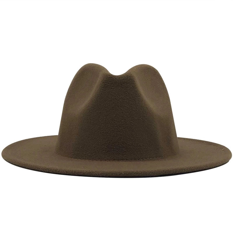 New Multicolor Wide Brim Woolen Hat Jazz Hat