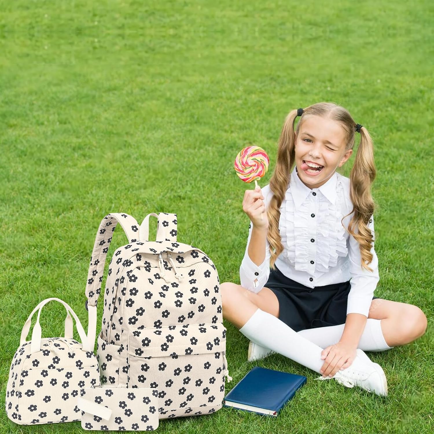 Bluboon School Backpack Teens Girls Boys Kids School Book Bags with Lunch Box Pencil Bag