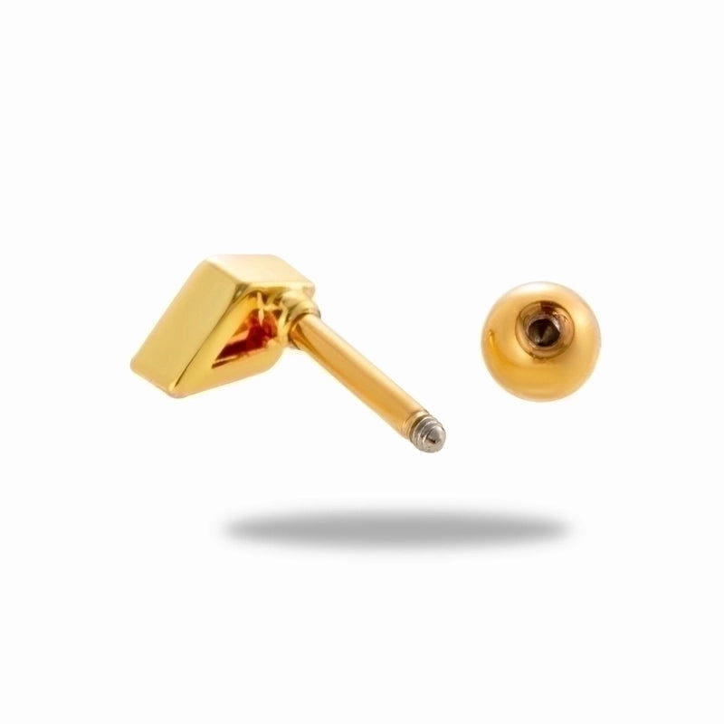 1 Piece Ear Cartilage Rings & Studs Minimalist Classic Style Rhombus 316L Stainless Steel  Copper Plating Inlay Zircon