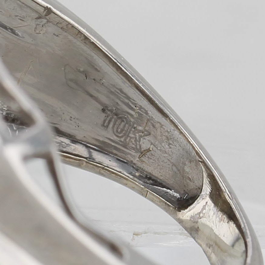 0.50ctw Pave Diamond Halo Ring 10k White Gold Size 7.5