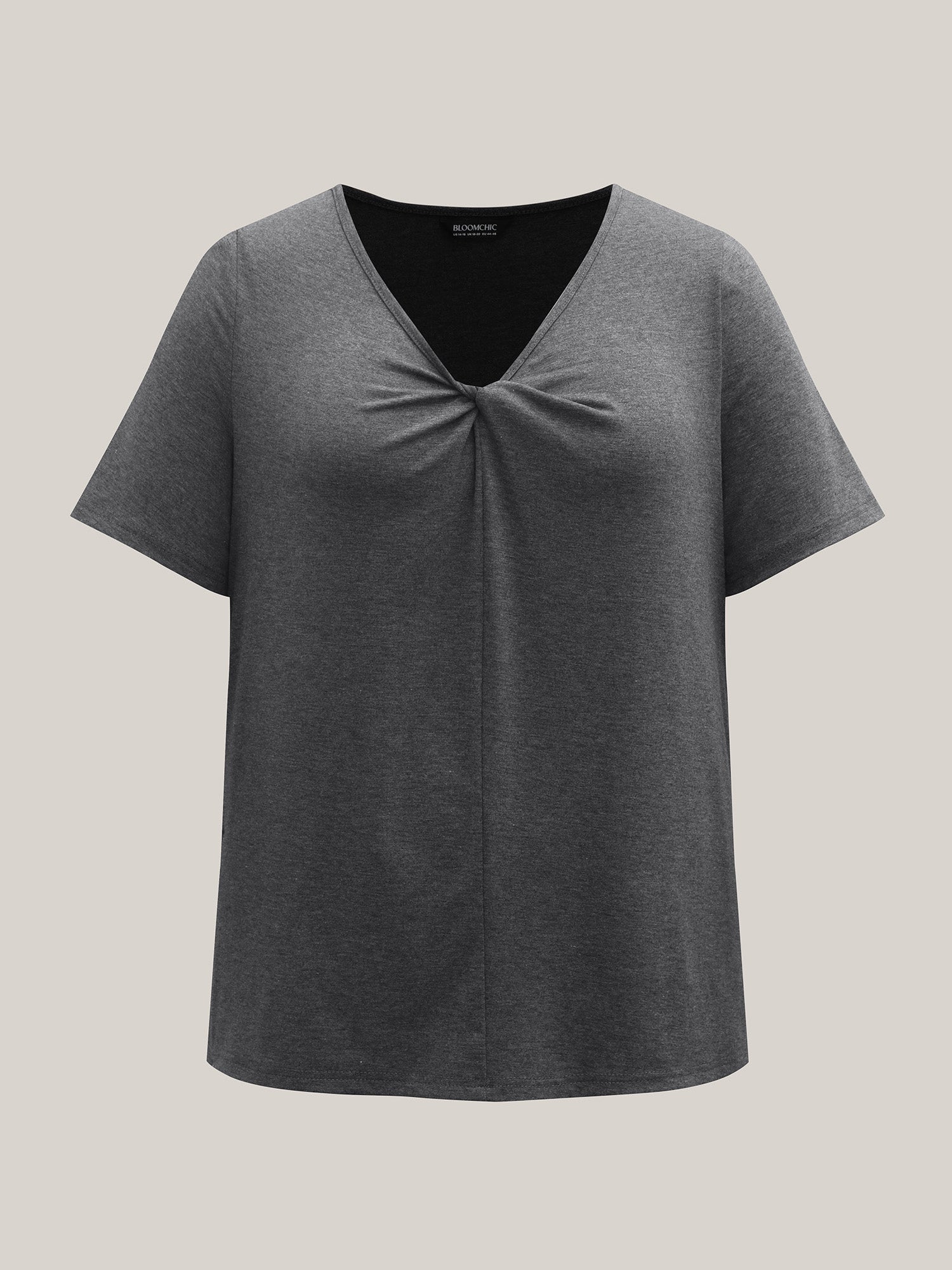 Supersoft Cinched Neck Plain T-Shirt