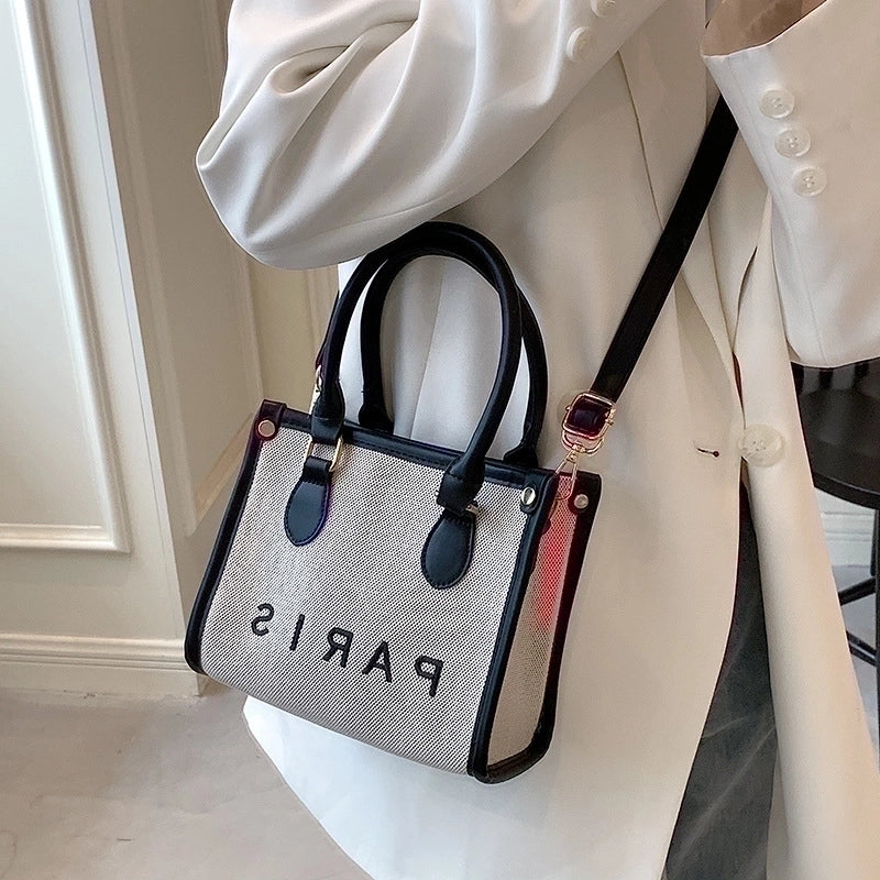 Women's All Seasons Pu Leather Canvas Basic Handbag